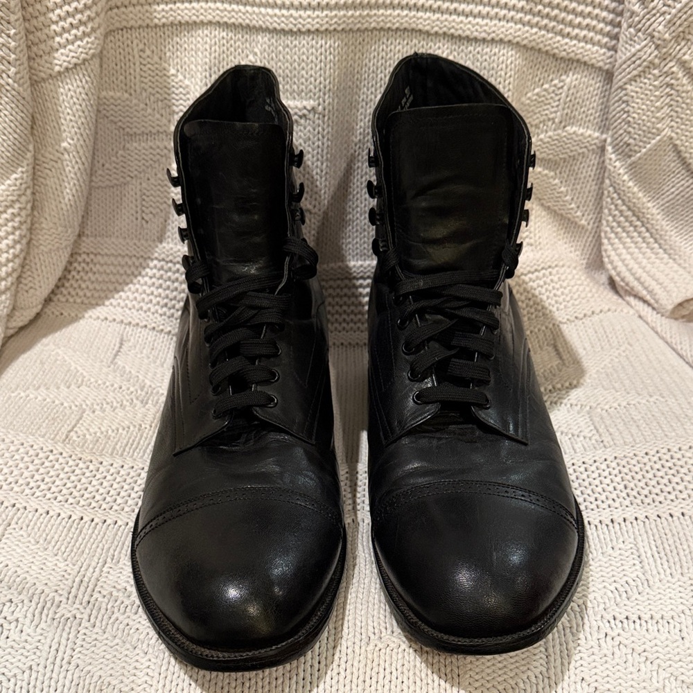 Chadmore Collection Black Leather Men's Boots, 15D